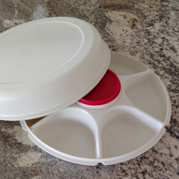 Vintage Tupperware Divided Serving Party Tray - Picture 1 of 12